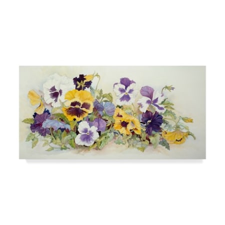 Joanne Porter 'Pansies In Yellow Purple' Canvas Art,24x47
